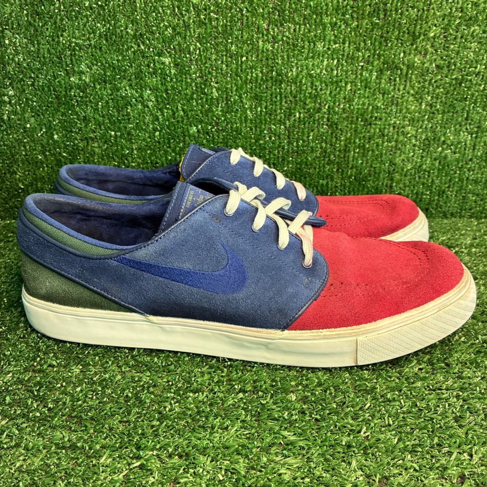 Nike SB Stefan Janoski Yacht Club Suede Skateboarding Sneakers Blue Red Mens 13